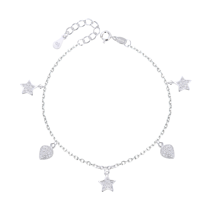 Pulsera de Corazones y Estrellas